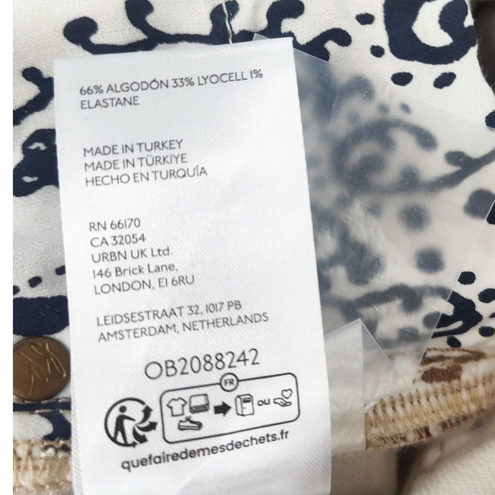 New Free People x Revolve Jeans 26 Risk Taker Cow Print Brown High Rise Straight